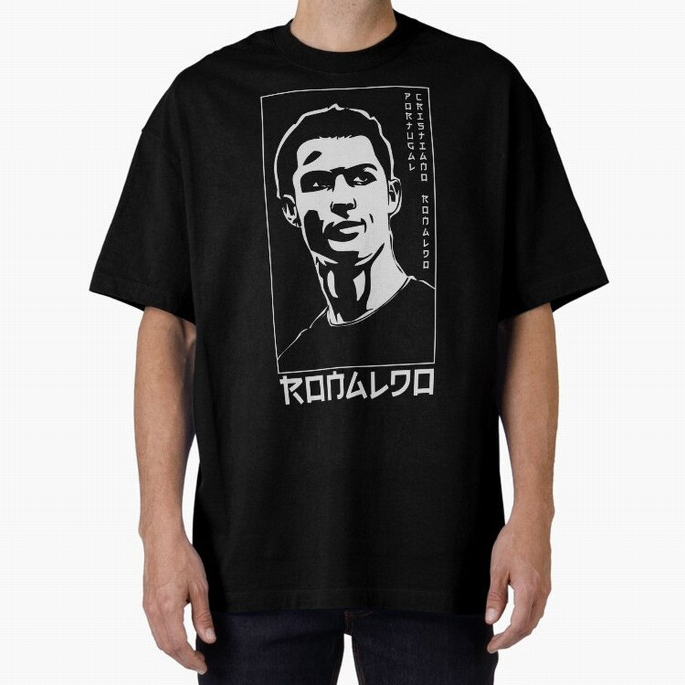 Ronaldo Japanese Style Portrait art illustration Oversized T-Shirt Join the Global Buzz around FIFA World Cup 2026 Group Stage Inspired by Mbappe and Neymar, England and Germany Energy, Game Day Rituals, Football Legends, Country Pride and the Road