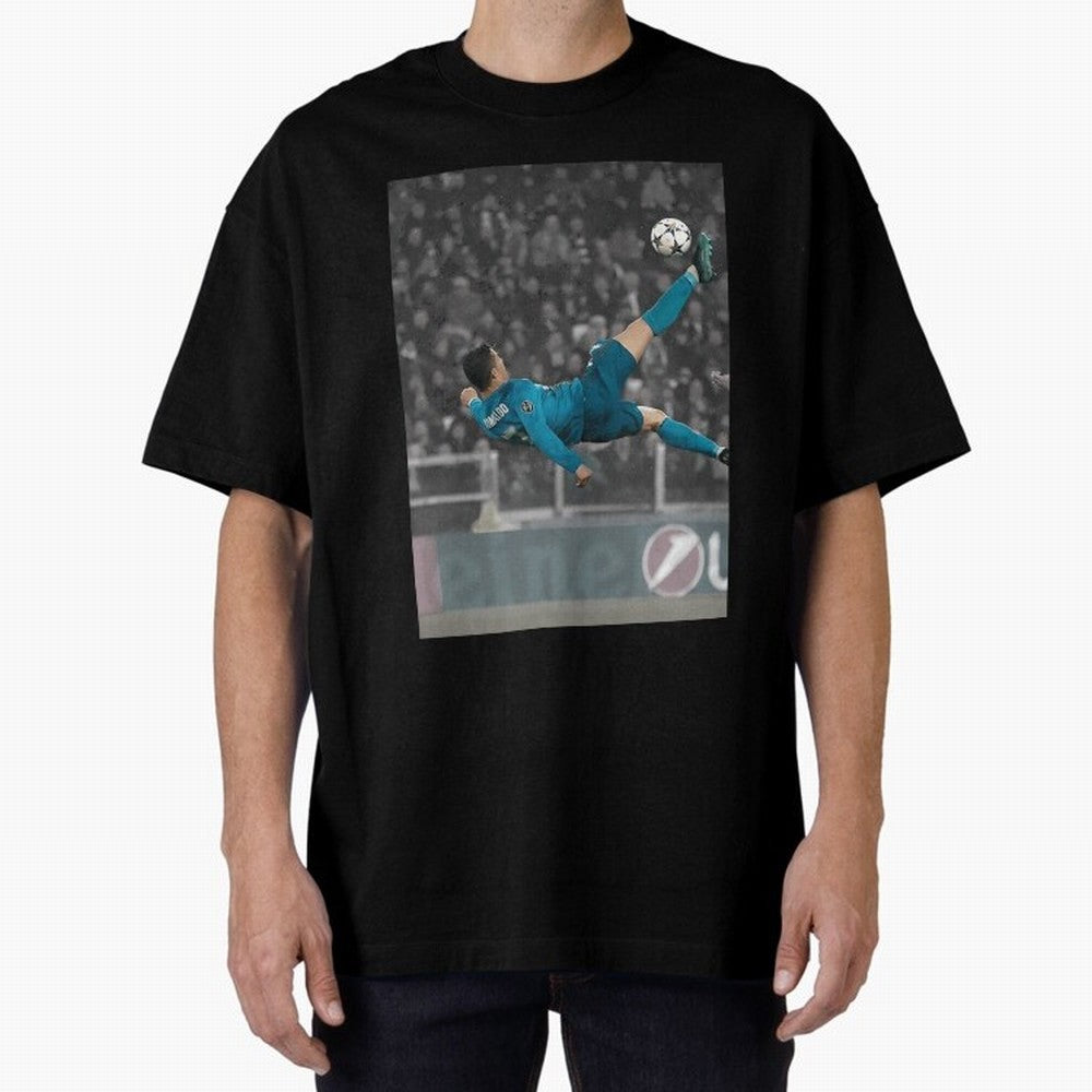 C Ronaldo Poster	 Oversized T-Shirt Show Up for the Glory of Global Football Passion for FIFA World Cup 2026, Capturing Neymar, Spain and Netherlands, Match Day Excitement, Supporter Culture, Golden Goals and Global Football Passion; Ideal for