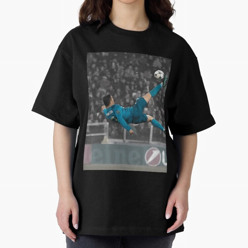 C Ronaldo Poster	 Oversized T-Shirt Show Up for the Glory of Global Football Passion for FIFA World Cup 2026, Capturing Neymar, Spain and Netherlands, Match Day Excitement, Supporter Culture, Golden Goals and Global Football Passion; Ideal for