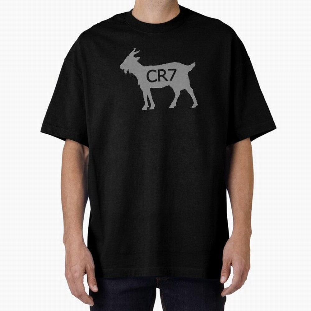 CR7 GOAT Grey 2 Oversized T-Shirt Bring Bold Fan Energy to Match Day Hype around FIFA World Cup 2026, Messi, Netherlands, Football Festival Excitement, Trophy Ambitions, Country Rivalries and Star Player Buzz; Great for Supporters Who Love