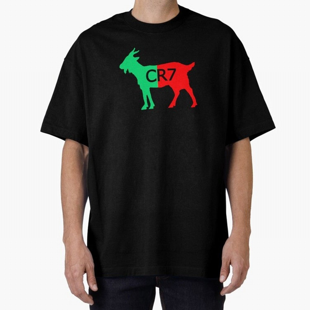 CR7 GOAT Tuga Oversized T-Shirt Bring Global Football Passion for FIFA World Cup 2026 Group Stage, Driven by Neymar, Argentina and Brazil, Global Supporter Spirit, Legendary Goals, National Colors and Tournament Celebration; Perfect for Supporters