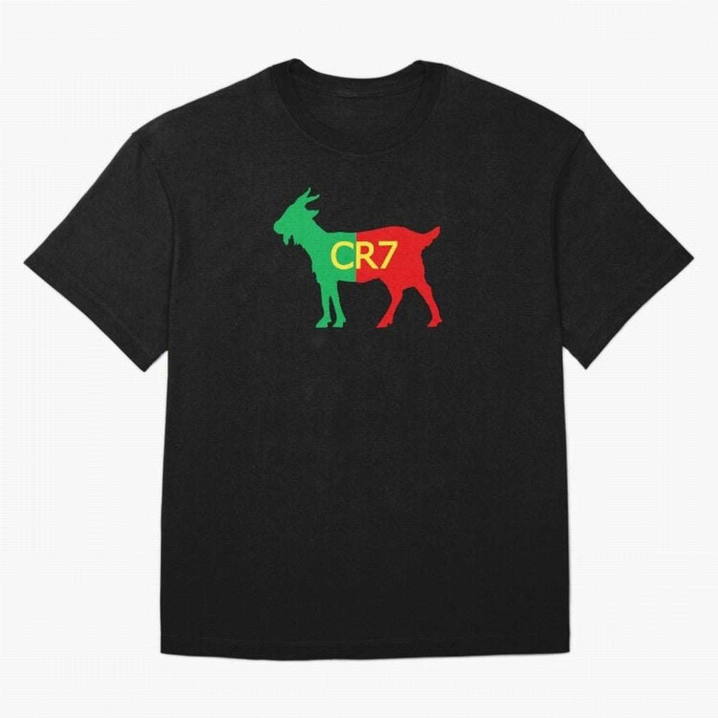 CR7 GOAT Tuga 3 Oversized T-Shirt Stand with FIFA World Cup 2026 USA Canada Mexico for Fans of Messi, Neymar and Mbappe and Portugal, Spain and Germany, Bringing Worldwide Fan Energy, Dramatic Goals, Stadium Lights and Championship Celebrations;