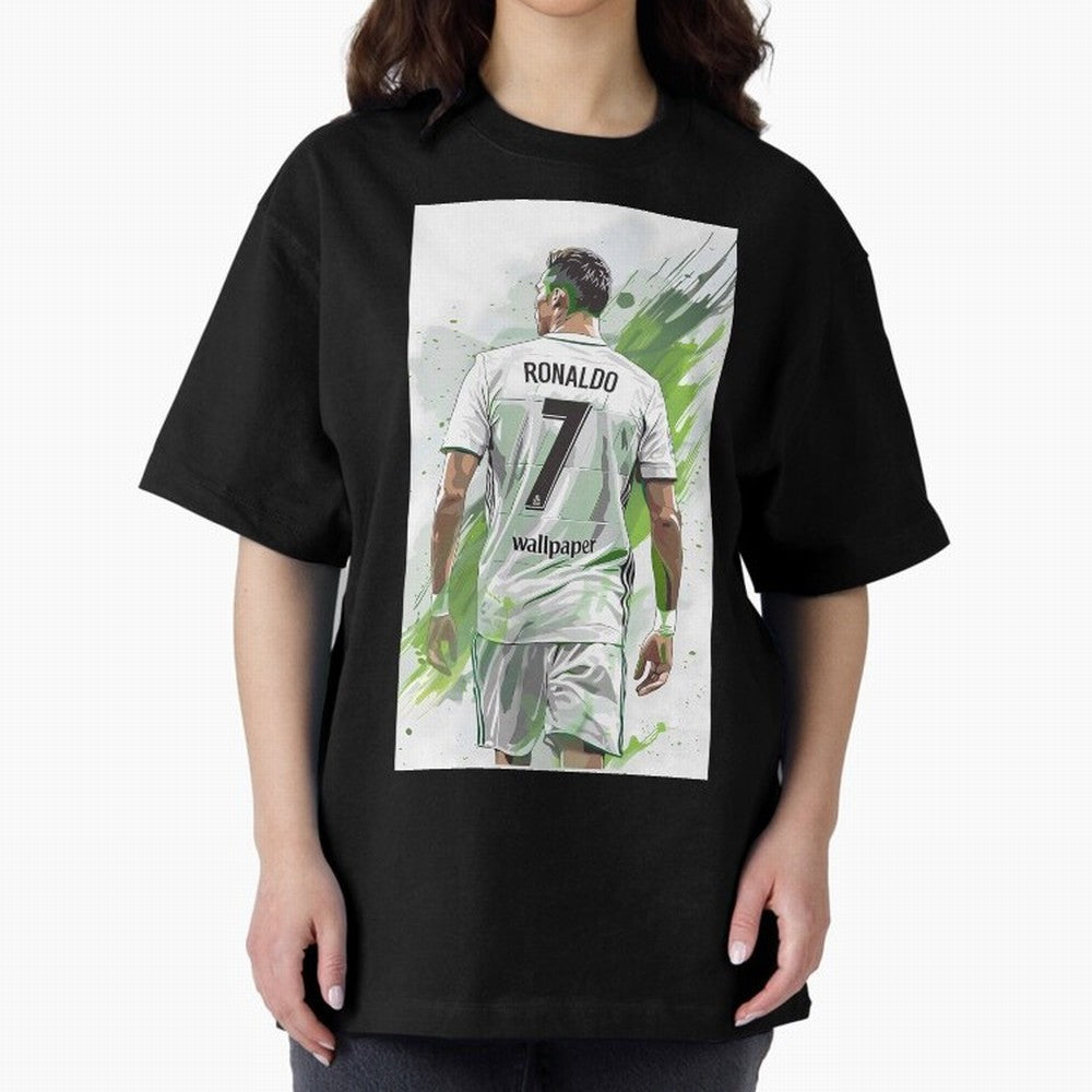 Ronaldo Oversized T-Shirt Share Match Day Hype around FIFA World Cup 2026 USA Canada Mexico, Messi, Neymar and Mbappe, Argentina and Brazil, Sports Nostalgia, International Competition, Famous Players and Unforgettable Victories; Made for Die Hard