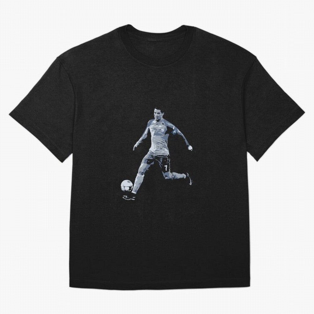 Soccer Football Art, Cristiano Ronaldo Oversized T-Shirt Stand Out with Spirit from Global Football Passion for FIFA World Cup 2026 Group Stage, Made for Cristiano Ronaldo, France and Portugal, Match Day Excitement, Supporter Culture, Golden Goals