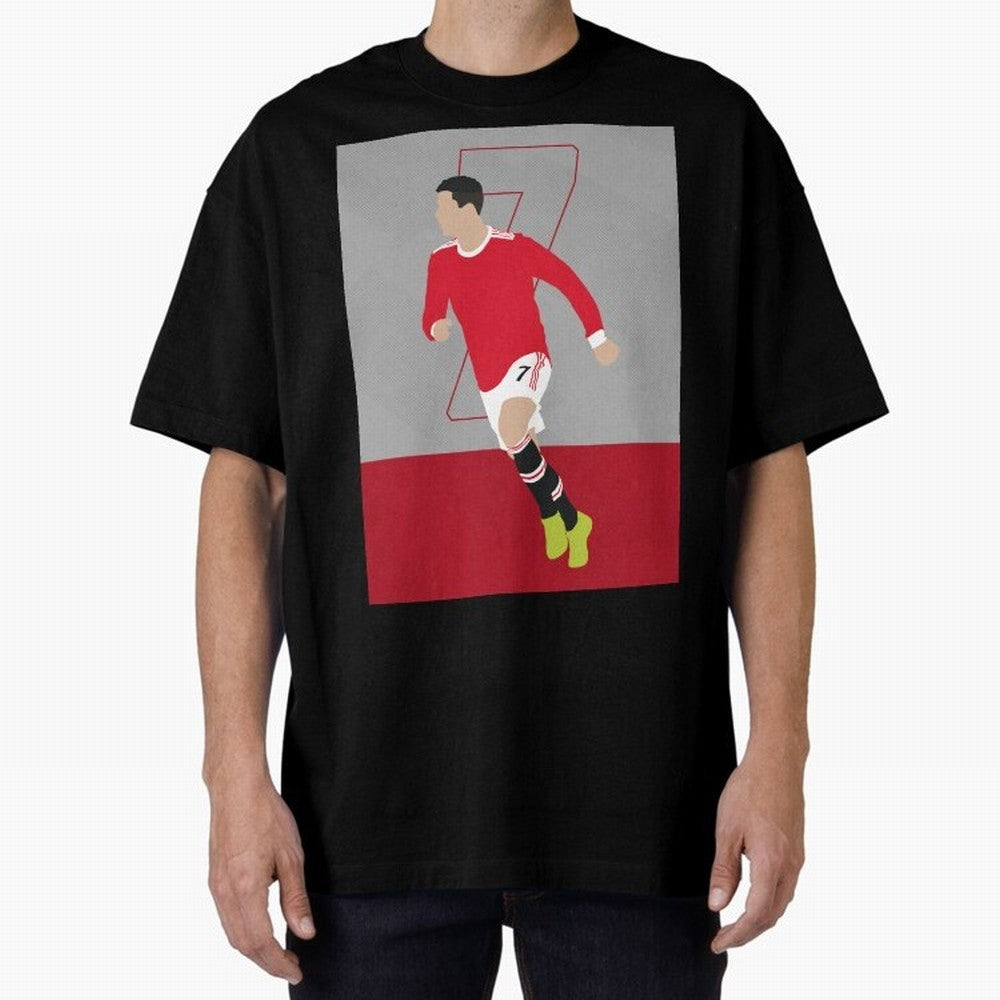 Cristiano Ronaldo 2021/22 Illustration Oversized T-Shirt Make the Season About Global Football Passion for FIFA World Cup 2026 Group Stage, Driven by Cristiano Ronaldo, Netherlands, Championship Spirit, Famous Goals, Roaring Crowds and