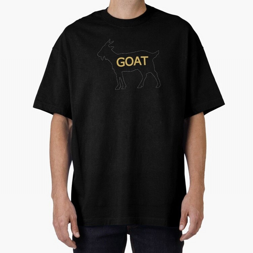 GOAT Alt Gold Oversized T-Shirt Experience the Global Stage of FIFA World Cup 2026 Spirit, Capturing Portugal, Messi, CR7 and Mbappe, Classic Soccer Heritage, Championship Pressure, Fan Loyalty and International Pride; Perfect for Supporters Who