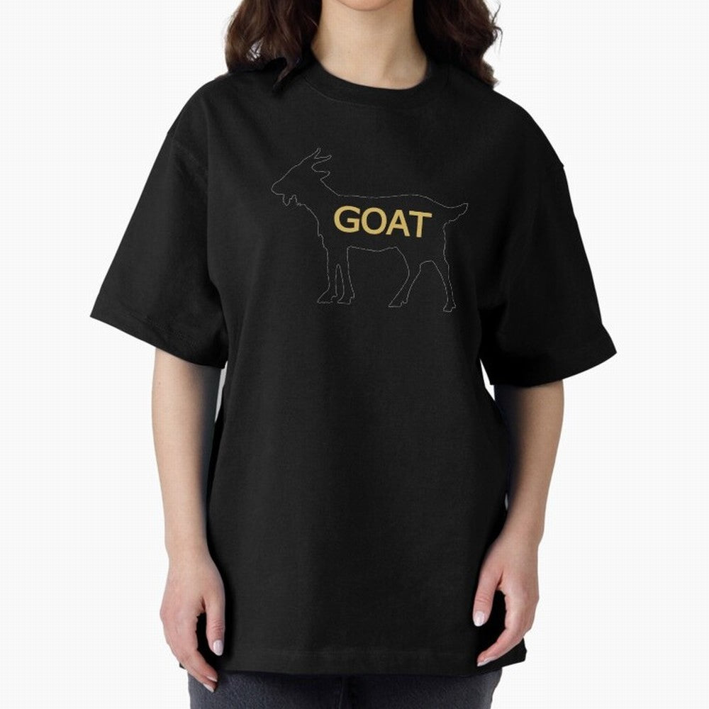 GOAT Alt Gold Oversized T-Shirt Experience the Global Stage of FIFA World Cup 2026 Spirit, Capturing Portugal, Messi, CR7 and Mbappe, Classic Soccer Heritage, Championship Pressure, Fan Loyalty and International Pride; Perfect for Supporters Who