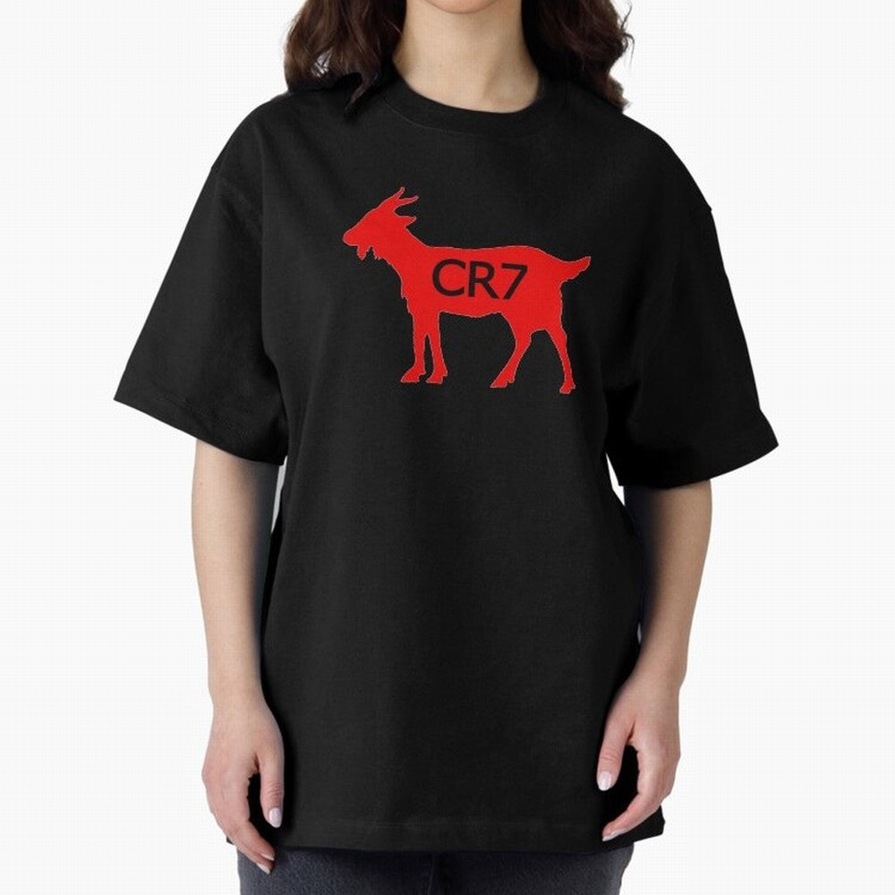 CR7 GOAT Red Oversized T-Shirt Wear the Spirit of Match Day Hype around FIFA World Cup 2026, CR7 and Messi, England, France and Netherlands, Stadium Memories, Football Loyalty, International Chants and Championship Tradition; Perfect for People Who
