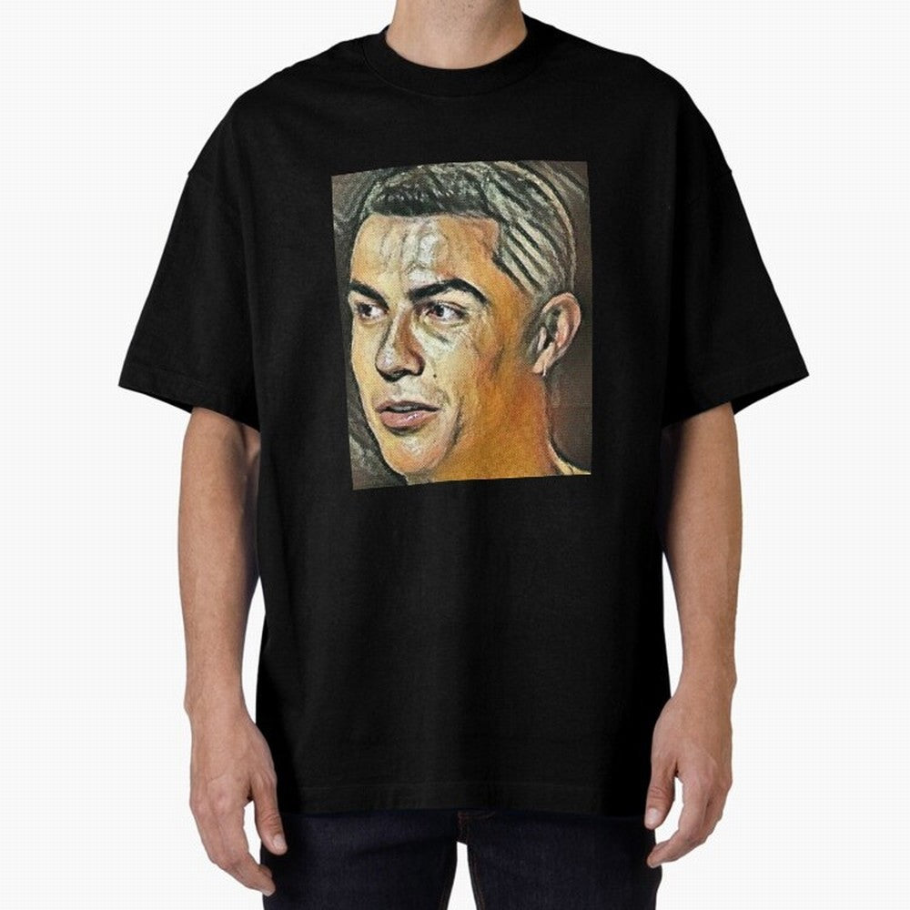 Cristiano Ronaldo Oversized T-Shirt Honor Champions and Dreams in Global Football Passion for FIFA World Cup 2026, Centered on Haaland and Mbappe, Brazil, Championship Spirit, Famous Goals, Roaring Crowds and International Football Unity; Great for