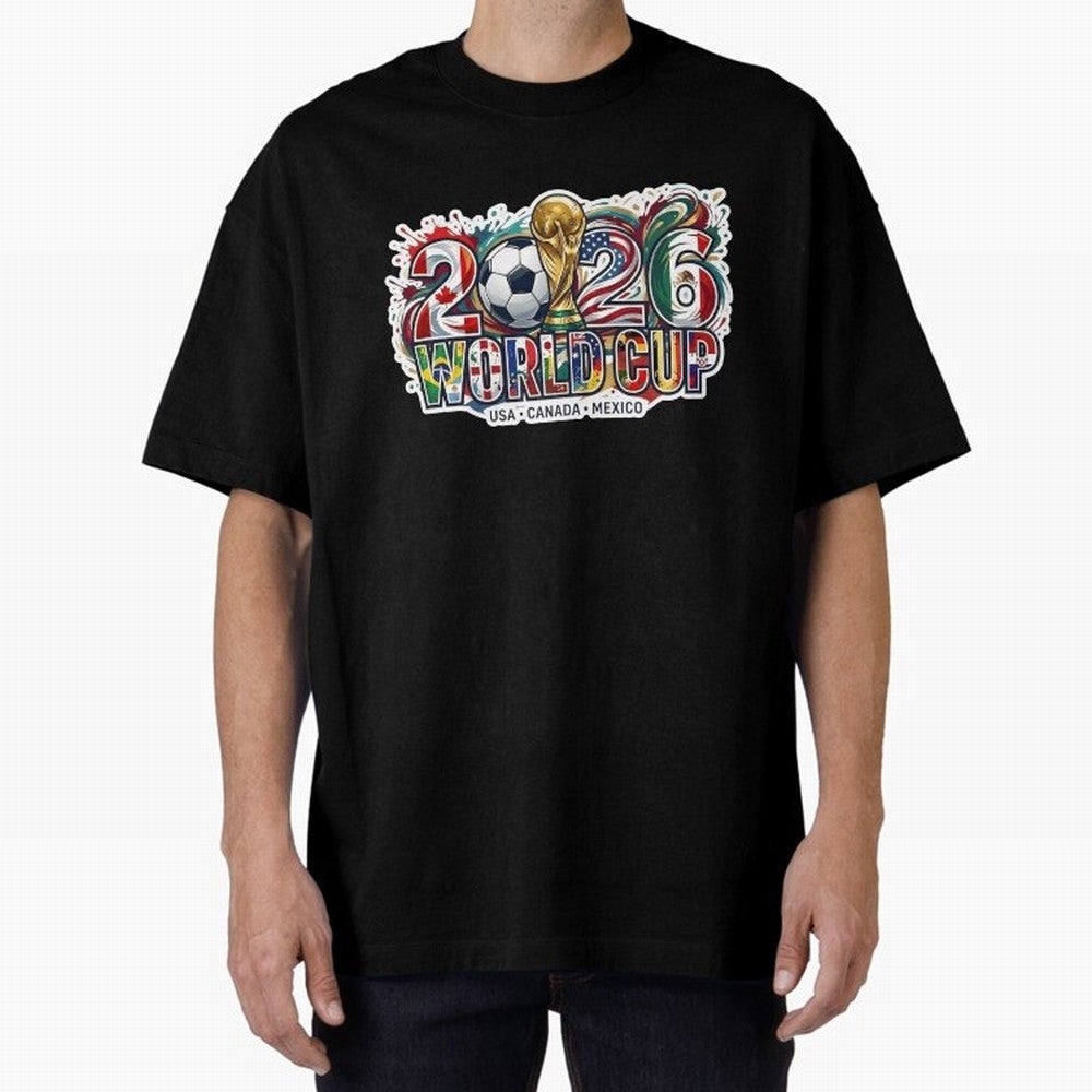 2026 World Cup International Futbol Football Soccer USA Canada Mexico Oversized T-Shirt Capture FIFA World Cup 2026 Group Stage Filled with CR7 and Messi, Argentina and Brazil Energy, Retro Football Energy, Iconic Rivalries, Trophy Chase Drama and