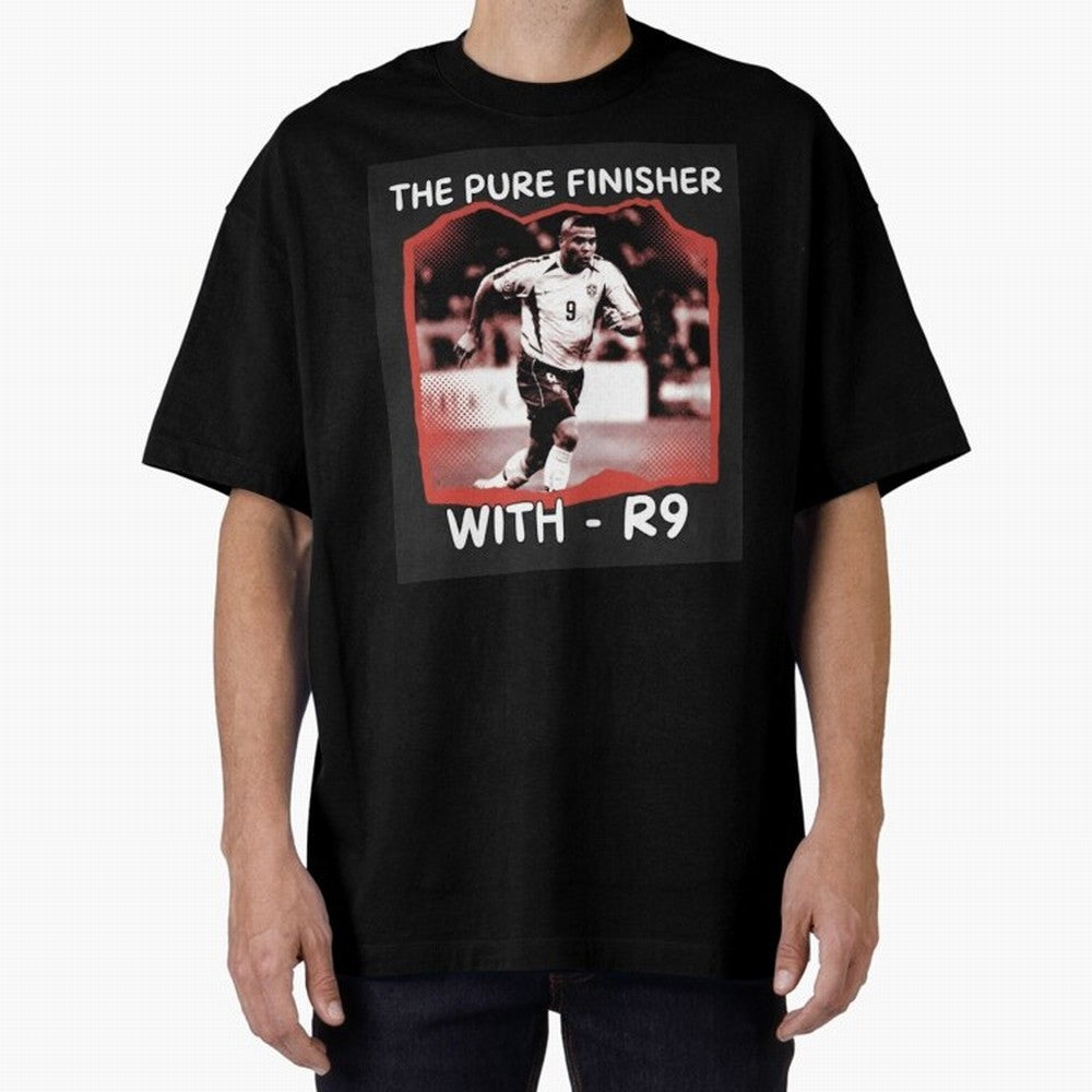 Ronaldo R9 The Pure Finisher Vintage Oversized T-Shirt Show Match Day Excitement for Match Day Hype around FIFA World Cup 2026 Group Stage, Haaland and Mbappe, France, Supporter Pride, Iconic Celebrations, Legendary Names and Global Match Day
