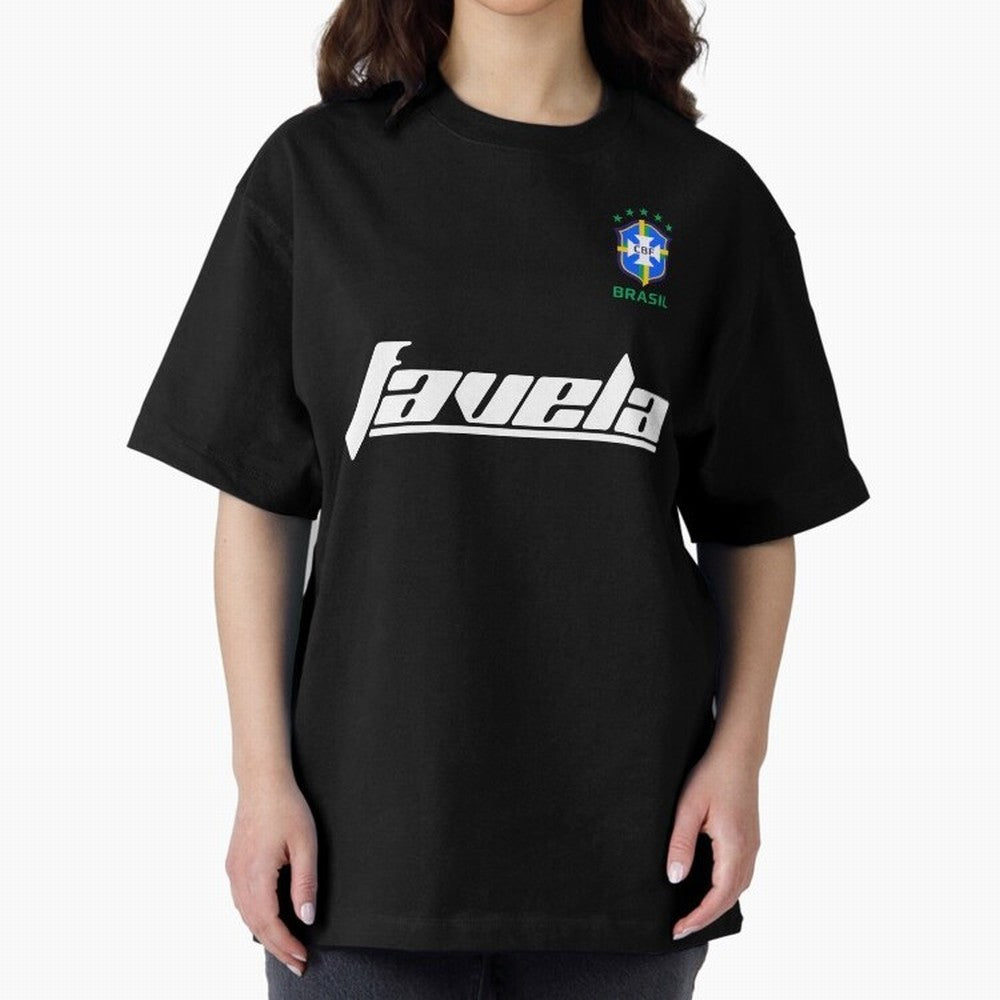 Brasil CBF WorldCup Favela Oversized T-Shirt Celebrate the Stars of Global Football Passion for FIFA World Cup 2026, Filled with CR7 and Messi, England, France and Netherlands, Supporter Pride, Iconic Celebrations, Legendary Names and Global Match