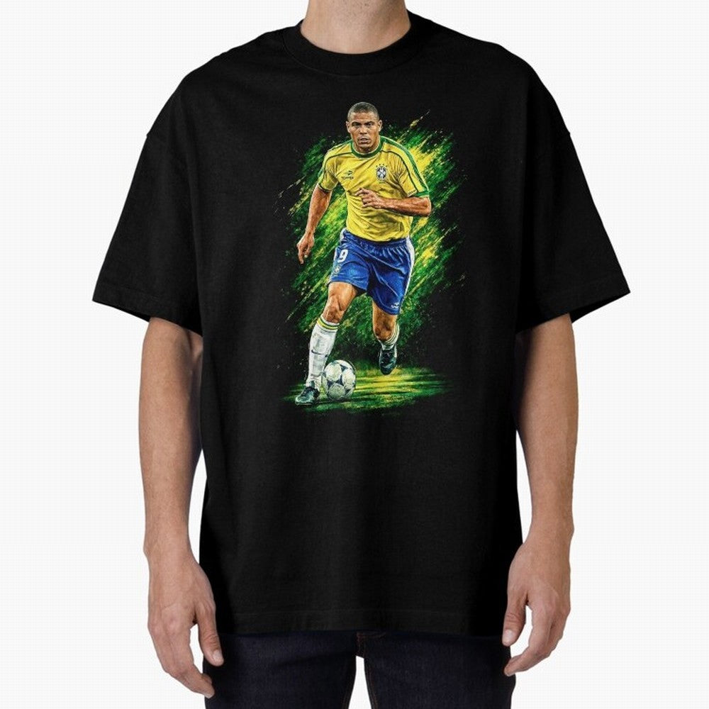 R9 Ronaldo Football Legend Oversized T-Shirt Celebrate Global Passion for FIFA World Cup 2026 USA Canada Mexico for Fans of Neymar, Haaland and Cristiano Ronaldo and England, Bringing Retro Football Energy, Iconic Rivalries, Trophy Chase Drama and