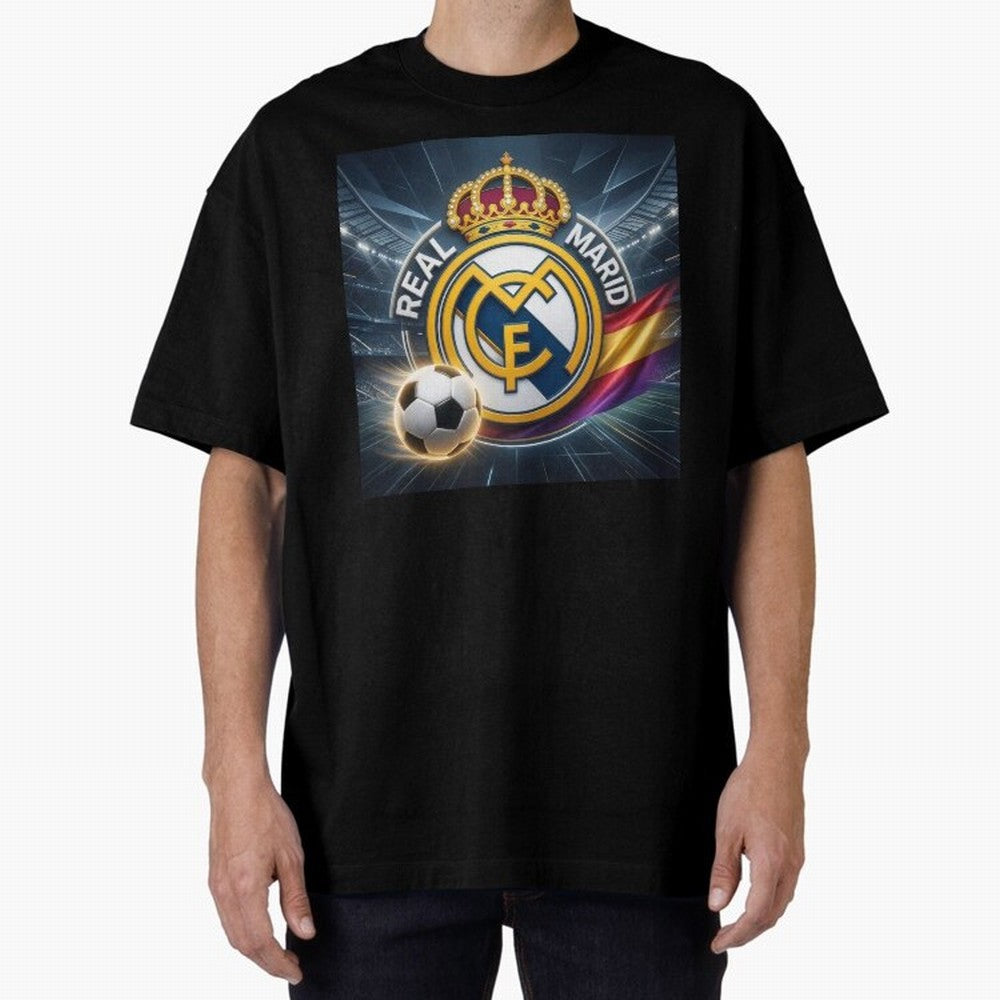 Real Madrid's ball Oversized T-Shirt Enjoy the FIFA World Cup 2026 USA Canada Mexico Journey through Cristiano Ronaldo Highlights, France and Portugal Pride, Football Passion, Legendary Performances, Festival Vibes and Supporter Community; Made for