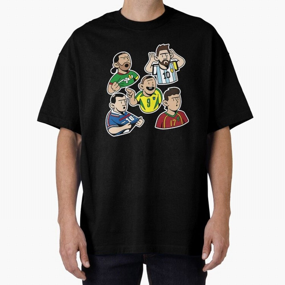 Soccer players Oversized T-Shirt Elevate Global Football Passion for FIFA World Cup 2026 Group Stage, Made for Messi, England, France and Netherlands, Stadium Memories, Football Loyalty, International Chants and Championship Tradition; Ideal for
