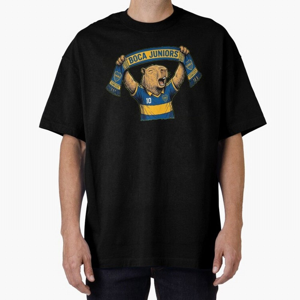 Capybara Boca Juniors Fan ¨C Funny Soccer Sticker Oversized T-Shirt Feel the FIFA World Cup 2026 USA Canada Mexico Journey through Mbappe and Neymar Highlights, Germany Pride, Stadium Memories, Football Loyalty, International Chants and