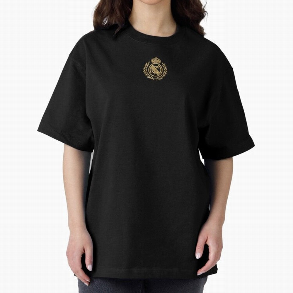 REAL MADRID GOLDEN EMBROIDERY Oversized T-Shirt Support FIFA World Cup 2026 Spirit, with Germany, CR7, Goal Celebration Energy, Supporter Heritage, Football Icons and Worldwide Tournament Joy; Ideal for Passionate Fans Who Love Underdog Stories,