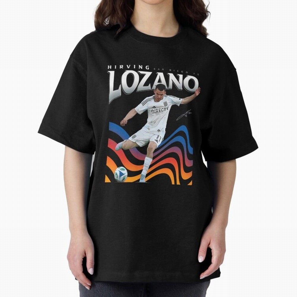 Hirving Lozano San Diego Fc Oversized T-Shirt Stand with Global Football Passion for FIFA World Cup 2026 Group Stage, Celebrating Cristiano Ronaldo, Portugal, Championship Spirit, Famous Goals, Roaring Crowds and International Football Unity;