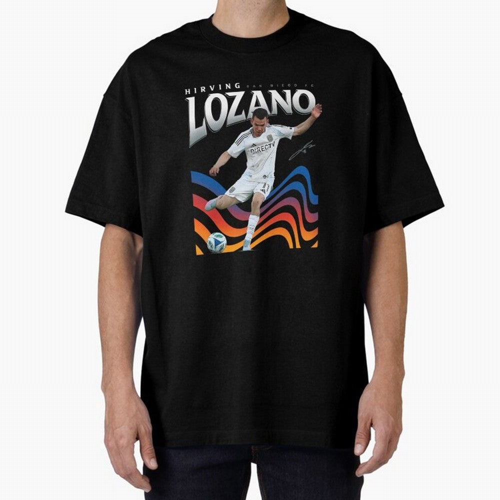 Hirving Lozano San Diego Oversized T-Shirt Feel the Trophy Chase of Global Football Passion for FIFA World Cup 2026 Group Stage, Filled with Messi, Neymar and Mbappe, England, France and Netherlands, Football History, Final Match Energy, Crowd