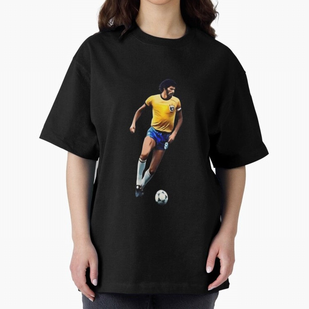 Legends Of The Beautiful Game Cartoon Collection Legends Socrates Cartoon Artwork9 Oversized T-Shirt Carry the Colors and Pride of the FIFA World Cup 2026 USA Canada Mexico Journey through Cristiano Ronaldo Highlights, Argentina, France and Brazil