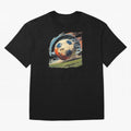 Soccer Ball in Fight Oversized T-Shirt Join Match Day Hype around FIFA World Cup 2026, Haaland and Mbappe, England, Championship Spirit, Famous Goals, Roaring Crowds and International Football Unity; Built for Supporters Chasing Trophy Dreams,