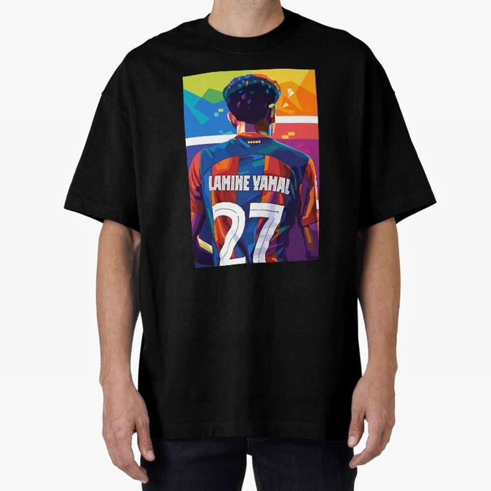 Lamine Yamal Wpap Pop Art Oversized T-Shirt Follow Every Goal of Match Day Hype around FIFA World Cup 2026, CR7 and Messi, Argentina, Supporter Pride, Iconic Celebrations, Legendary Names and Global Match Day Energy; Ideal for Football Dads,
