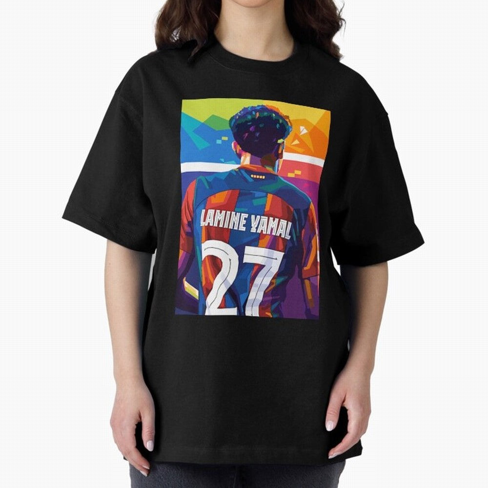 Lamine Yamal Wpap Pop Art Oversized T-Shirt Follow Every Goal of Match Day Hype around FIFA World Cup 2026, CR7 and Messi, Argentina, Supporter Pride, Iconic Celebrations, Legendary Names and Global Match Day Energy; Ideal for Football Dads,