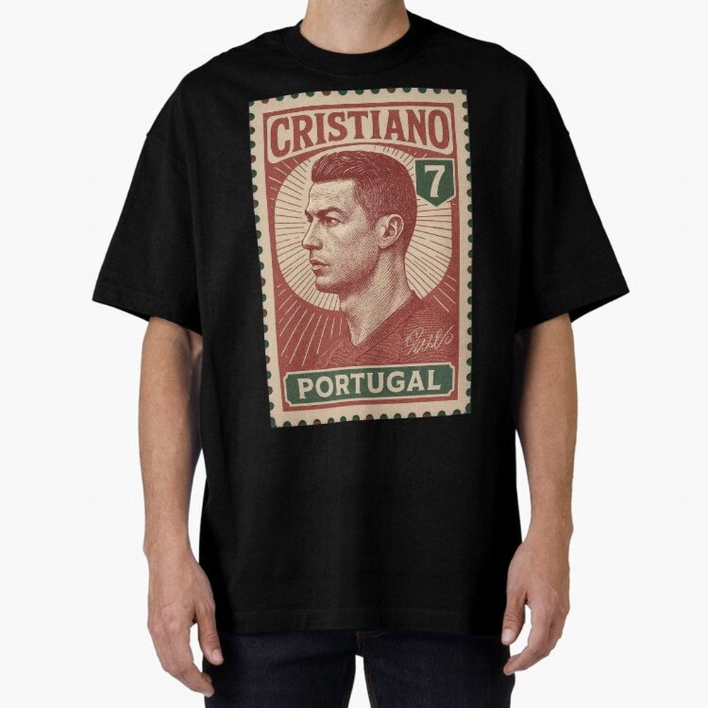 Vintage Portuguese Football Legend No.7 Poster, sticker ¨C Retro Soccer Icon Art for Fans of Manchester, Madrid & Juventus Oversized T-Shirt Fuel Global Football Passion for FIFA World Cup 2026 Group Stage, Filled with CR7, England and Germany,