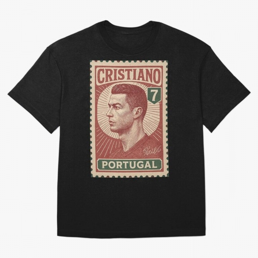 Vintage Portuguese Football Legend No.7 Poster, sticker ¨C Retro Soccer Icon Art for Fans of Manchester, Madrid & Juventus Oversized T-Shirt Fuel Global Football Passion for FIFA World Cup 2026 Group Stage, Filled with CR7, England and Germany,