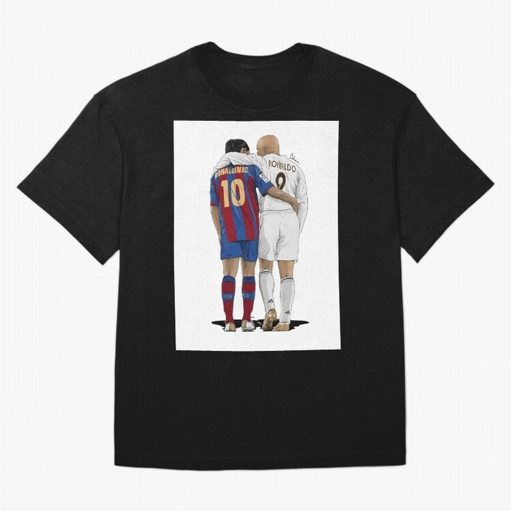 Ronaldinho & Ronaldo R9 Classic Football Legend - La Liga Derby Oversized T-Shirt Share the FIFA World Cup 2026 USA Canada Mexico Journey through CR7 and Messi Highlights, Portugal, Spain and Germany Pride, Stadium Memories, Football Loyalty,