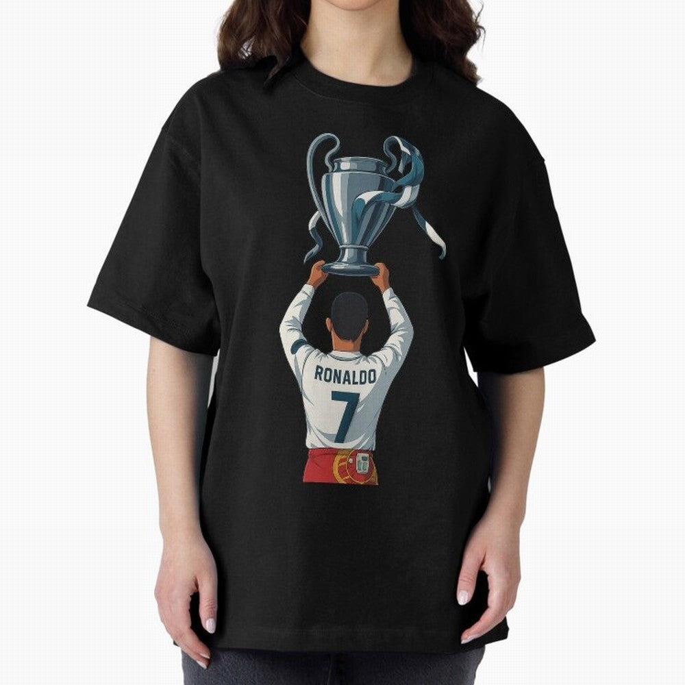Ronaldo Oversized T-Shirt Fuel the FIFA World Cup 2026 USA Canada Mexico Journey through Haaland and Mbappe Highlights, England and Germany Pride, Fan Favorite Moments, National Team Passion, Big Match Drama and Soccer History; Ideal for Passionate