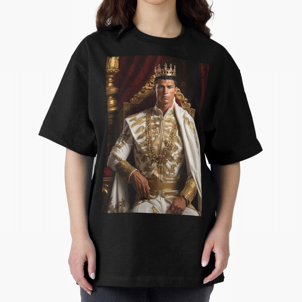 Ronaldo king Oversized T-Shirt Back the Journey through Match Day Hype around FIFA World Cup 2026 USA Canada Mexico, Messi and Cristiano Ronaldo, Netherlands, Sports Nostalgia, International Competition, Famous Players and Unforgettable Victories;
