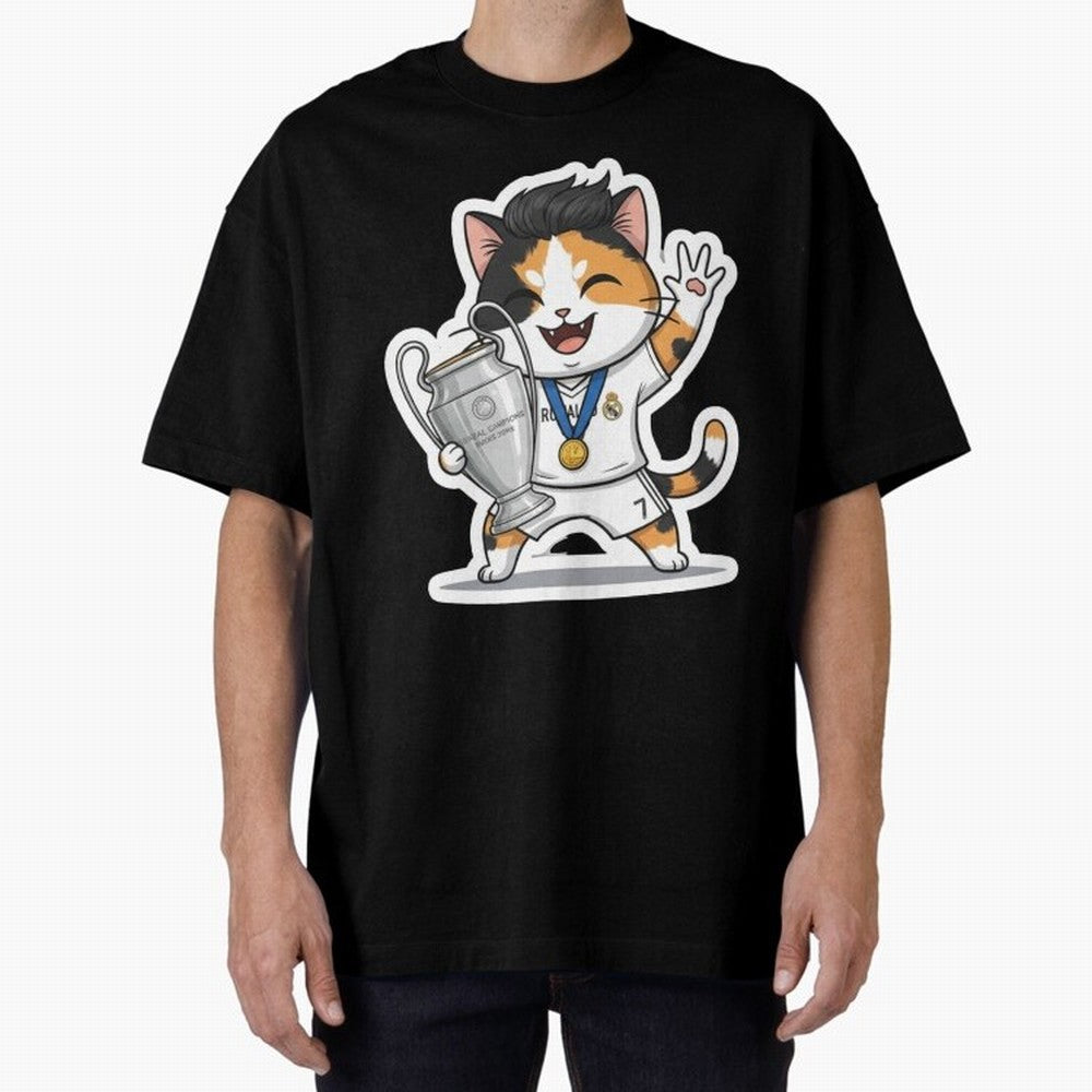 Kitten - Ucl Tittle | Ronaldo Oversized T-Shirt Elevate FIFA World Cup 2026 for Fans of Messi and Cristiano Ronaldo and England and Germany, Bringing Worldwide Fan Energy, Dramatic Goals, Stadium Lights and Championship Celebrations; Ideal for