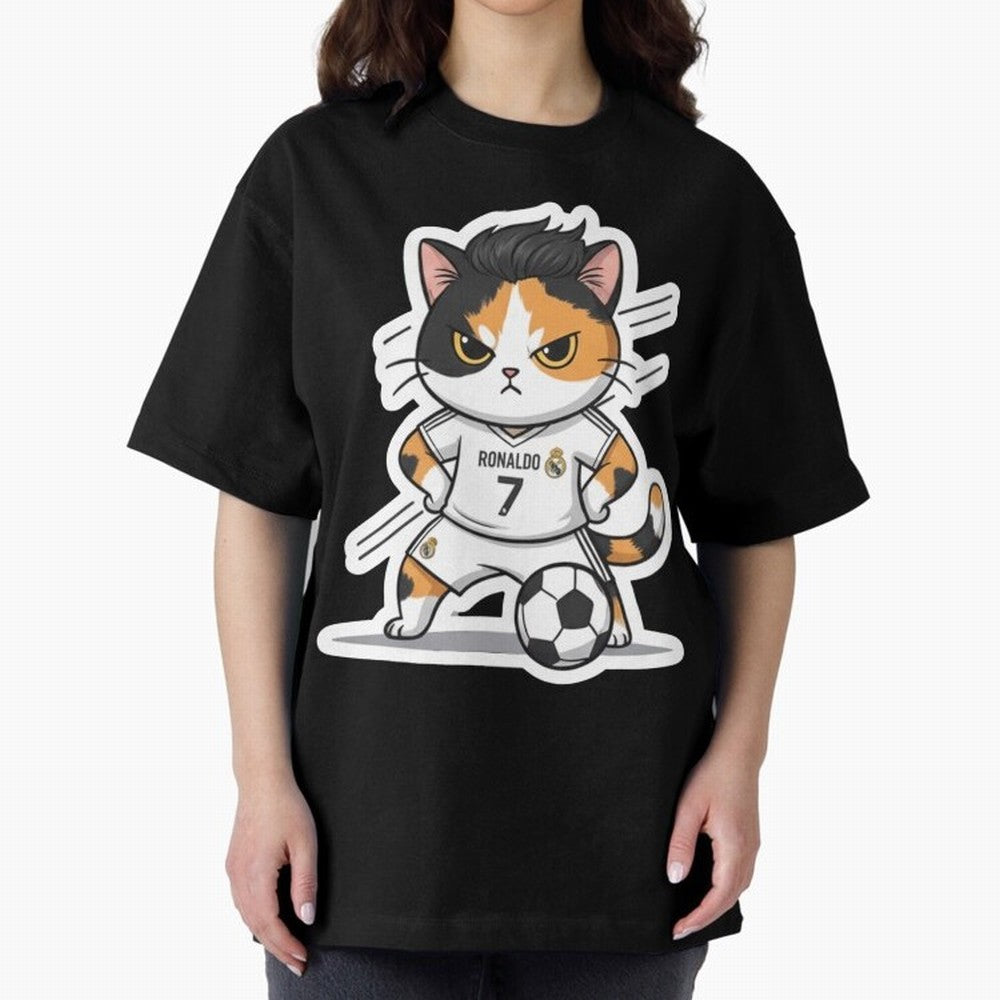 Kitten - Ronaldo | Real madrid Oversized T-Shirt Elevate Global Football Passion for FIFA World Cup 2026 USA Canada Mexico, with Mbappe, France and Portugal, Classic Soccer Heritage, Championship Pressure, Fan Loyalty and International Pride; Ideal
