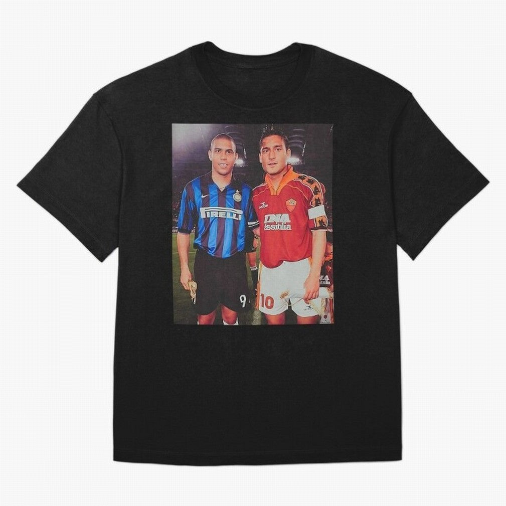 Clash of Class. Francesco Totti and Ronaldo Nazario sometime in the 90s. Oversized T-Shirt Celebrate Fan Favorites in the FIFA World Cup 2026 Journey through Mbappe and Neymar Highlights, Argentina, France and Brazil Pride, Stadium Memories,
