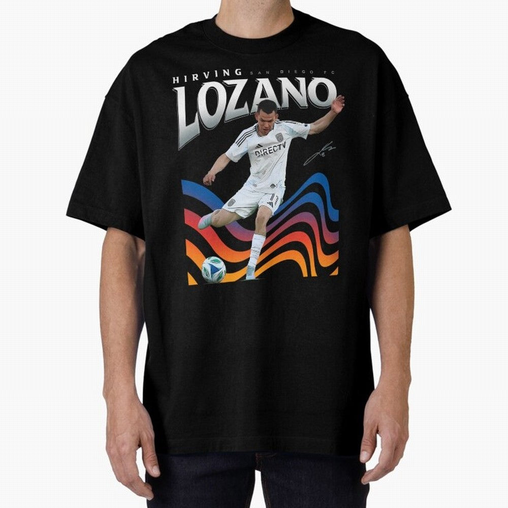 Hirving Lozano San Diego FC Oversized T-Shirt Experience the Global Stage of FIFA World Cup 2026 Group Stage with Messi, Spain and Netherlands Energy, Football Festival Excitement, Trophy Ambitions, Country Rivalries and Star Player Buzz; Made for