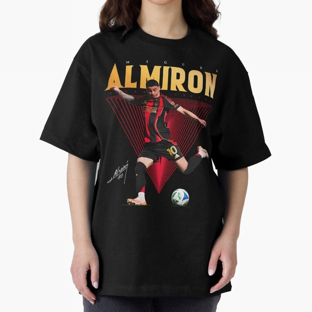 Miguel Almiron Atlanta United FC Oversized T-Shirt Capture FIFA World Cup 2026 Group Stage Filled with CR7, France and Portugal Energy, Goal Celebration Energy, Supporter Heritage, Football Icons and Worldwide Tournament Joy; Great for Watch