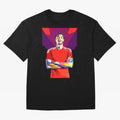 Ekitike in WPAP Style Oversized T-Shirt Follow the Final Road of Global Football Passion for FIFA World Cup 2026 USA Canada Mexico, Driven by Cristiano Ronaldo, Haaland and CR7, Brazil, Vintage Soccer Flavor, Modern Football Stars, National Flags