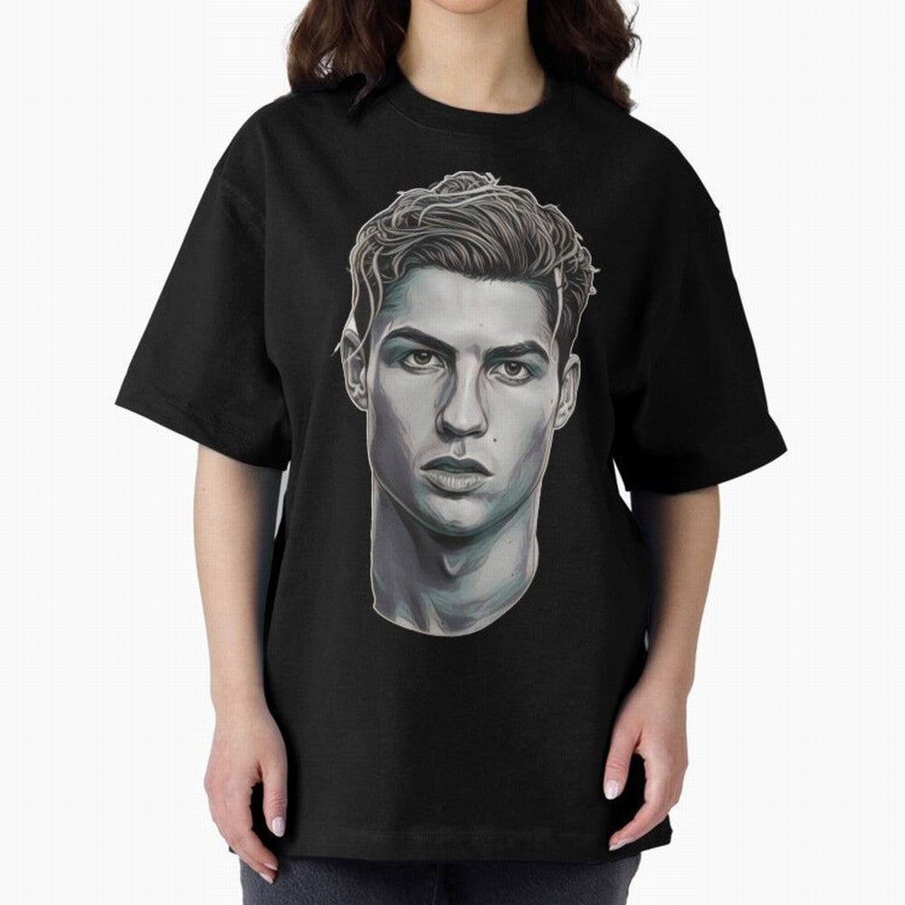 Ronaldo drawing 2008 Oversized T-Shirt Relive Legendary Nights from FIFA World Cup 2026 Group Stage Filled with Messi, CR7 and Mbappe, Netherlands Energy, Championship Spirit, Famous Goals, Roaring Crowds and International Football Unity; Ideal for