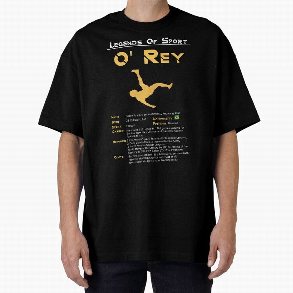 Legends of Sport Pele Pel¨¦ Oversized T-Shirt Relive Legendary Nights from FIFA World Cup 2026 Group Stage Celebrating CR7 and Messi, England and Germany Energy, Sports Nostalgia, International Competition, Famous Players and Unforgettable