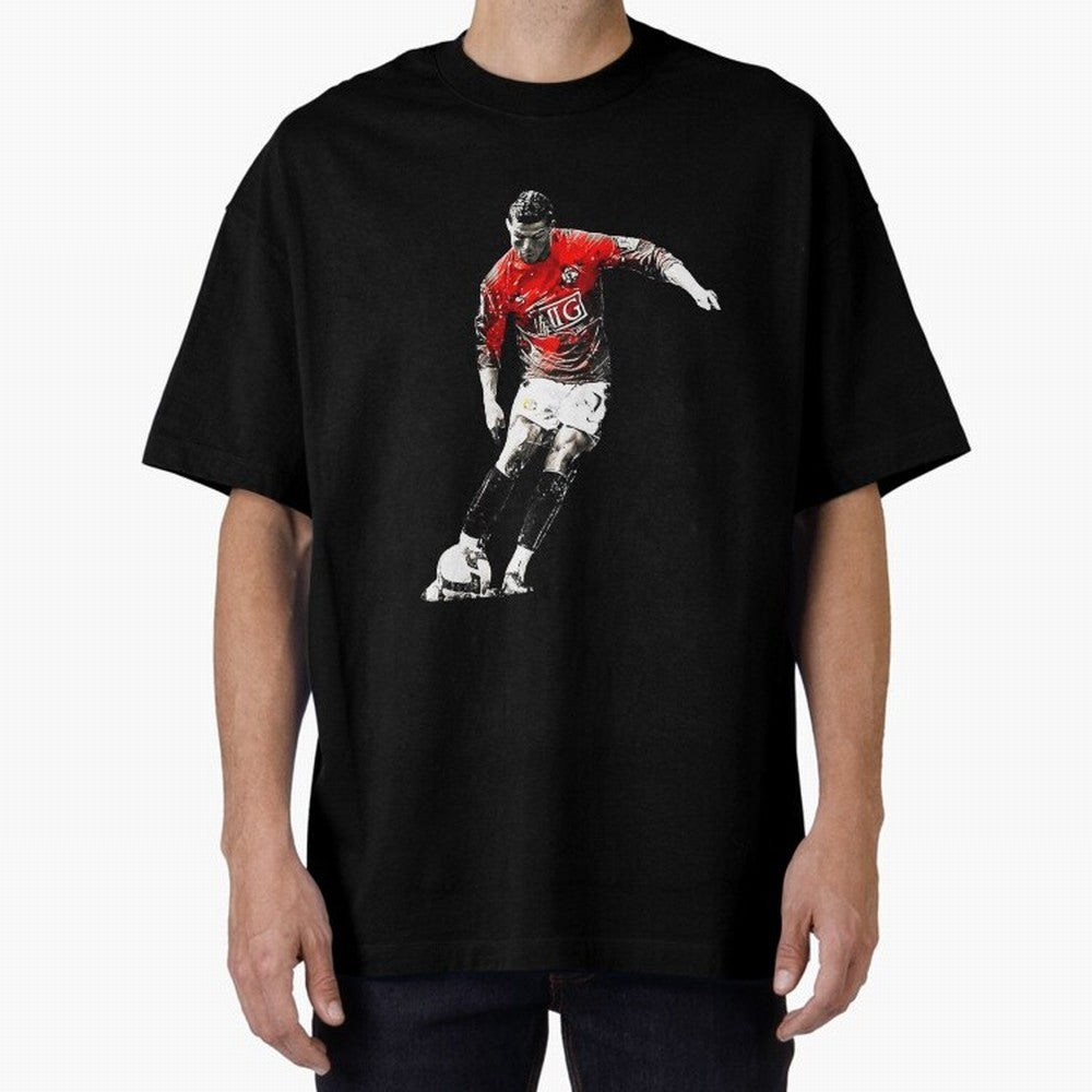 CR7 Artwork For Soccer Fans Gift For Football Lovers Oversized T-Shirt Bring Home Global Football Passion for FIFA World Cup 2026, Connected to Haaland, Portugal, Spain and Germany, Retro Football Energy, Iconic Rivalries, Trophy Chase Drama and