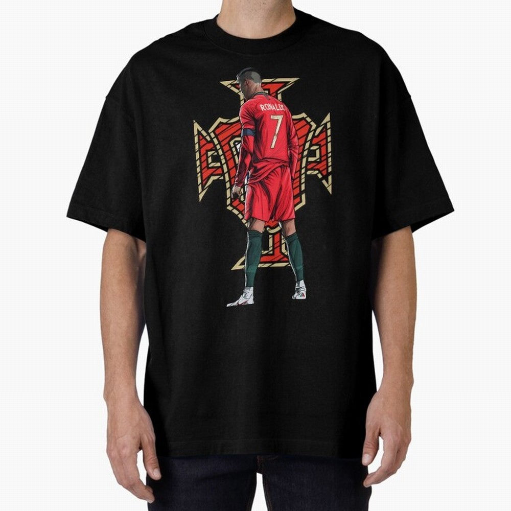Portugal Ronaldo No.7 Artwork For Soccer Fans, Gift For Football Supporters Oversized T-Shirt Back the Journey through FIFA World Cup 2026 for Fans of Messi, Neymar and Mbappe and Germany, Bringing Tournament Hype, Historic Matchups, Family Viewing