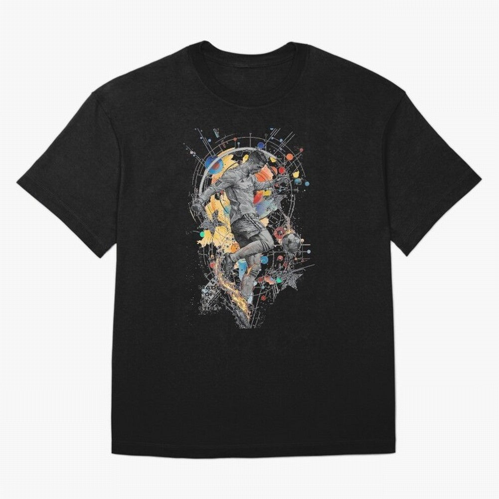 Cosmic Ronaldo Made of Star Stuff Artwork For Football Fans Gift For Soccer Enthusiasts Oversized T-Shirt Honor the Football Icons of FIFA World Cup 2026 USA Canada Mexico Spirit, Celebrating Germany, Messi, Neymar and Mbappe, Stadium Memories,