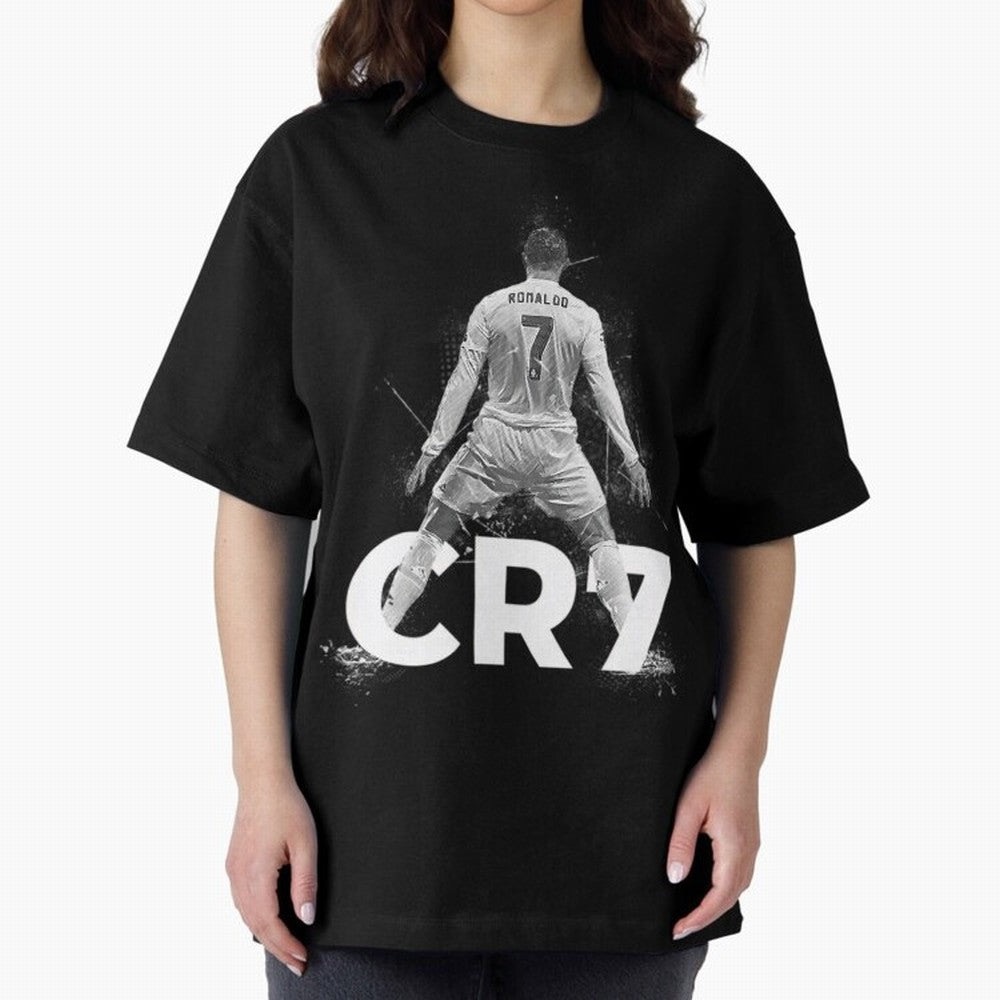 CR7 Ronaldo Celebration Artwork For Football Fans Gift For Soccer Enthusiasts Oversized T-Shirt Make Your Look Match Match Day Hype around FIFA World Cup 2026, Mbappe, Portugal, Spain and Germany, Fan Favorite Moments, National Team Passion, Big