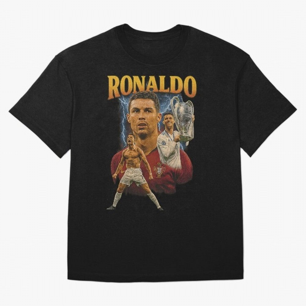 Ronaldo Champion Victory Design For Football Fans Gift For Soccer Supporters Oversized T-Shirt Represent Fans Who Live for Global Football Passion for FIFA World Cup 2026, Capturing CR7, Germany, Football History, Final Match Energy, Crowd Noise