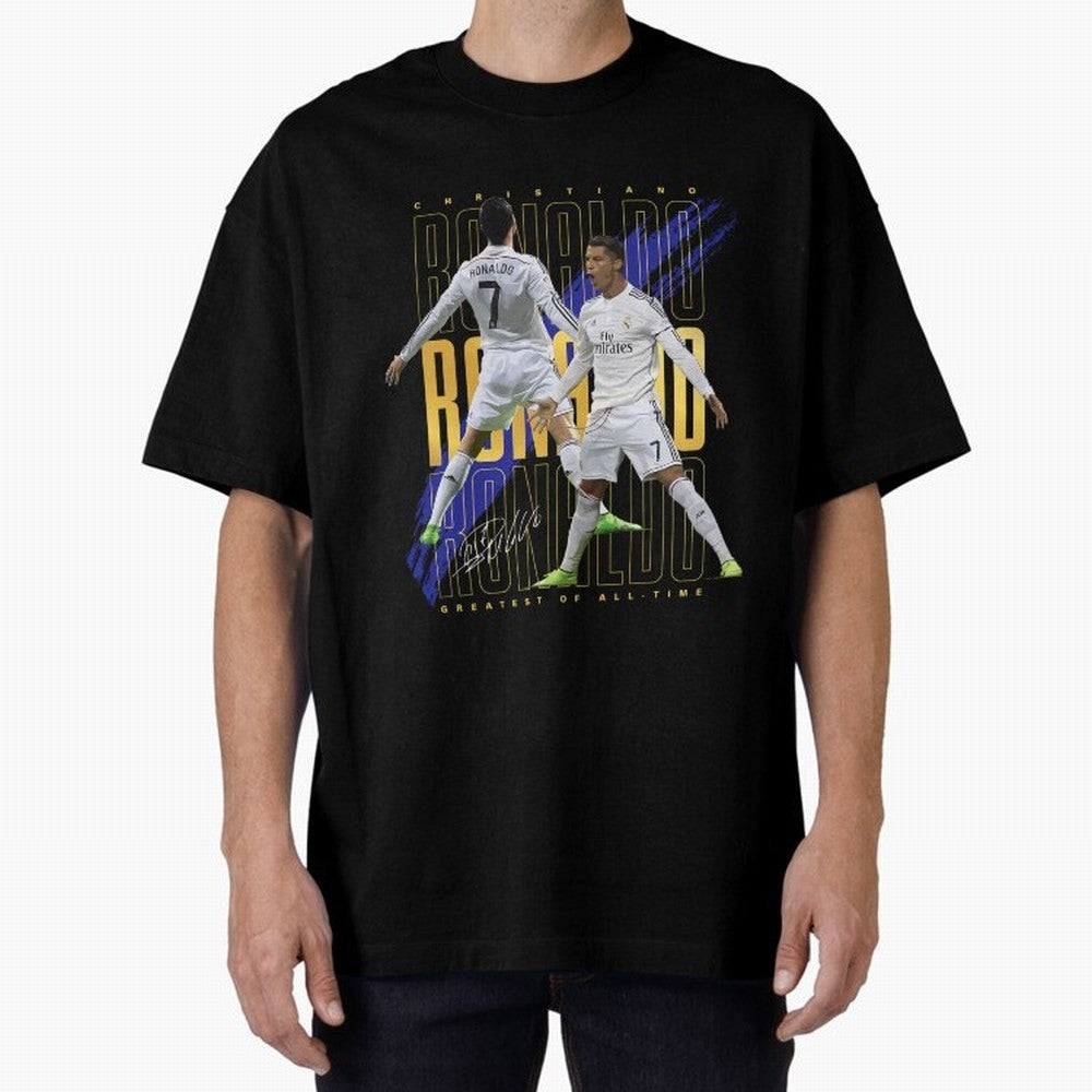 Ronaldo Soccer Legend Design For Football Fans Gift For Sports Enthusiasts Oversized T-Shirt Bring Home the FIFA World Cup 2026 Group Stage Journey through Neymar, Haaland and Cristiano Ronaldo Highlights, Portugal Pride, Tournament Hype, Historic
