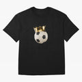 Soccer Ball with Kings Crown, Sticker Illustration Oversized T-Shirt Follow the Road to FIFA World Cup 2026 Spirit, Capturing England, Cristiano Ronaldo, Haaland and CR7, Sports Nostalgia, International Competition, Famous Players and Unforgettable