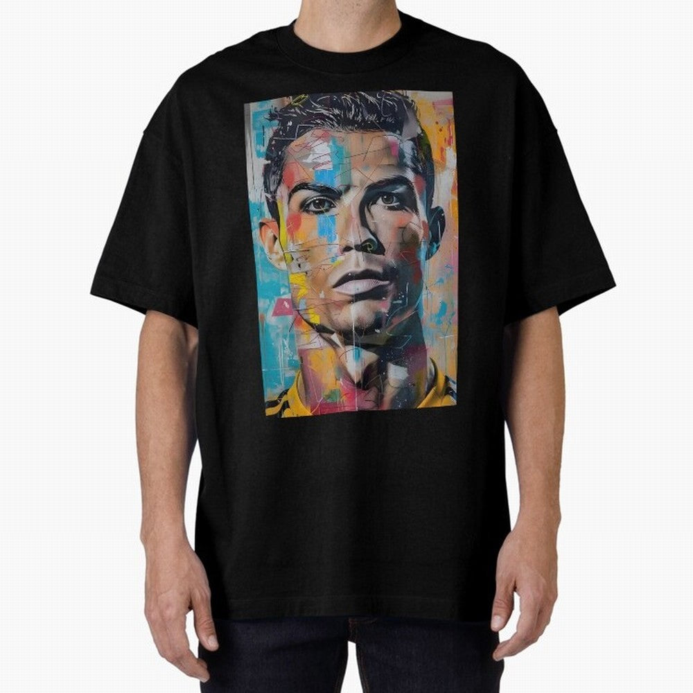 Christiano Ronaldo Oversized T-Shirt Support FIFA World Cup 2026 Group Stage Centered on Haaland and Mbappe, Spain and Netherlands Energy, Football Festival Excitement, Trophy Ambitions, Country Rivalries and Star Player Buzz; Ideal for Football