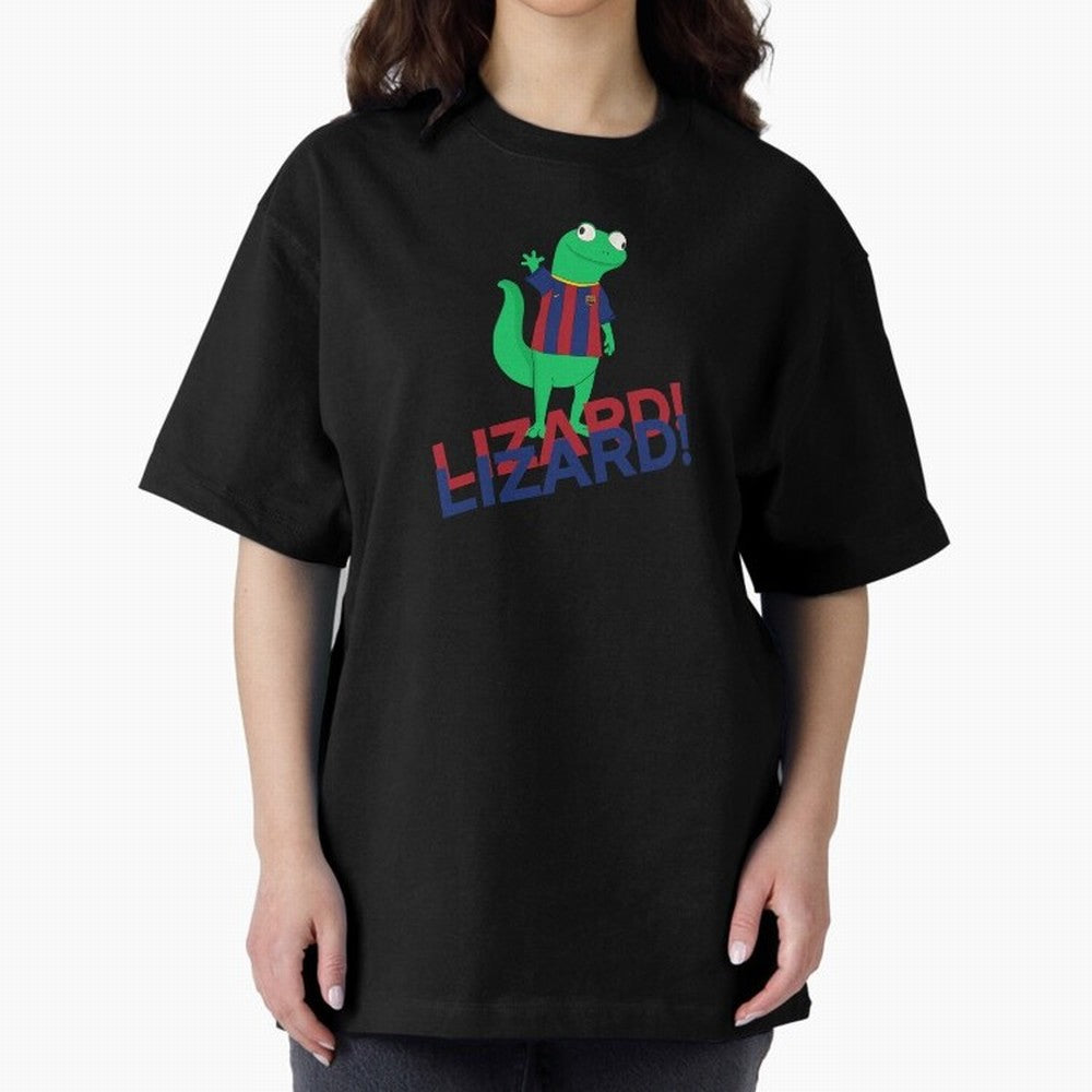 Viral lizard meme fcbarcelona Oversized T-Shirt Celebrate the Biggest Stage of the FIFA World Cup 2026 Group Stage Journey through Messi, Neymar and Mbappe Highlights, England and Germany Pride, Worldwide Fan Energy, Dramatic Goals, Stadium Lights