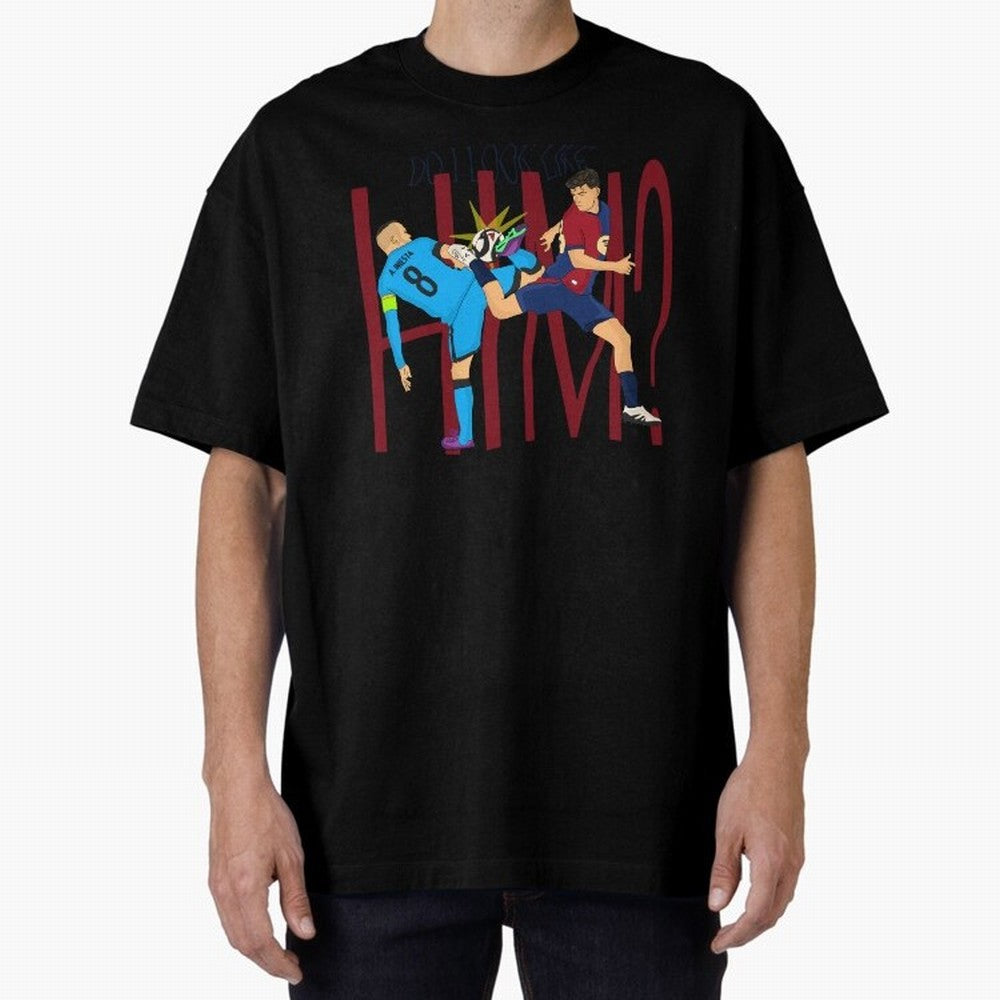 Iniesta and pedri the past and present Oversized T-Shirt Honor the Beautiful Game during FIFA World Cup 2026 for Fans of Cristiano Ronaldo and Argentina and Brazil, Bringing Football History, Final Match Energy, Crowd Noise and Once in a Lifetime